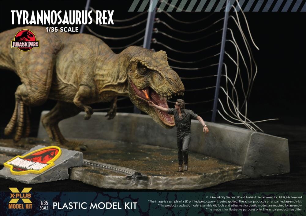 Jurassic Park Tyrannosaurus Rex 1/35 Scale Model Kit - Image 6