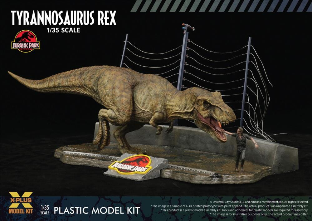 Jurassic Park Tyrannosaurus Rex 1/35 Scale Model Kit - Image 7