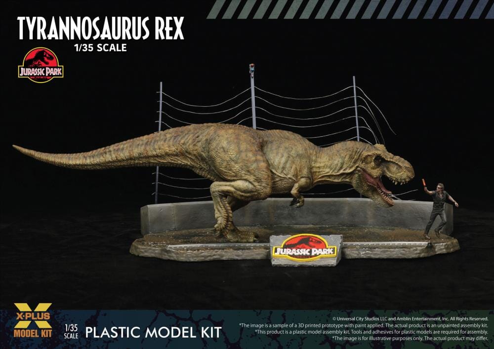 Jurassic Park Tyrannosaurus Rex 1/35 Scale Model Kit - Image 8