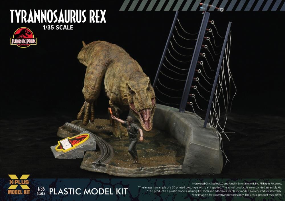 Jurassic Park Tyrannosaurus Rex 1/35 Scale Model Kit - Image 9