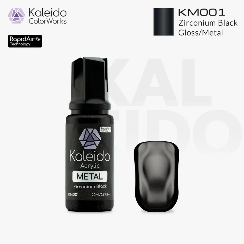 Kaleido ColorWorks KM001 Zirconium Black Metal Colors 20ml - Image 2