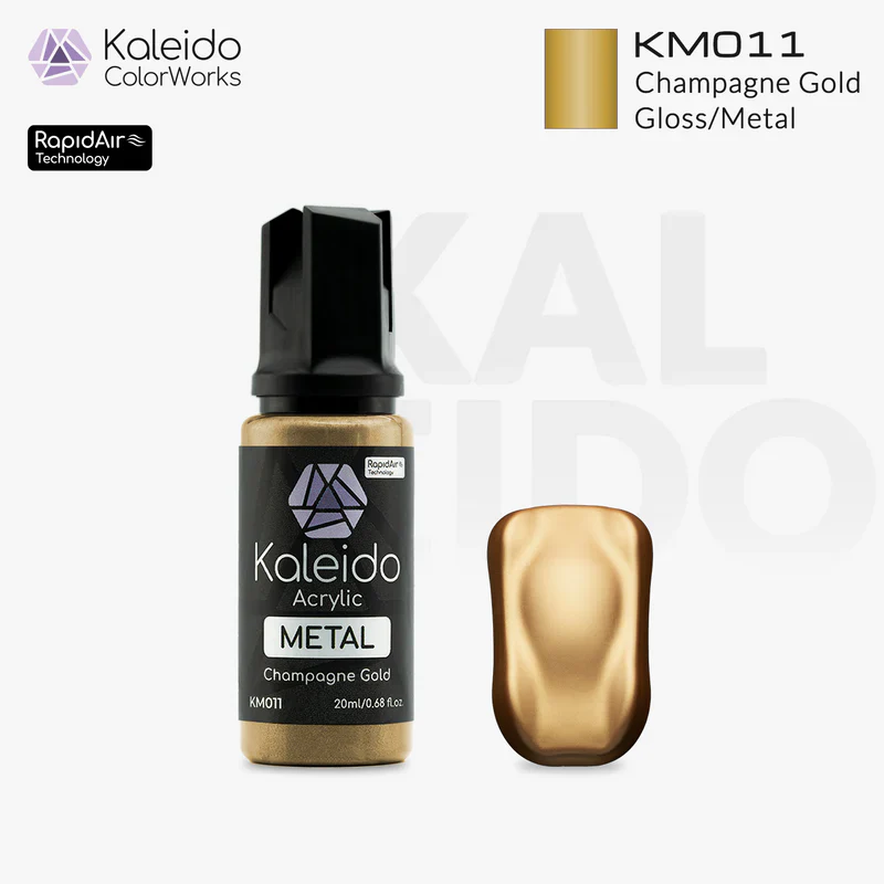 Kaleido ColorWorks KM011 Champagne Gold Metal Colors 20ml - Image 2