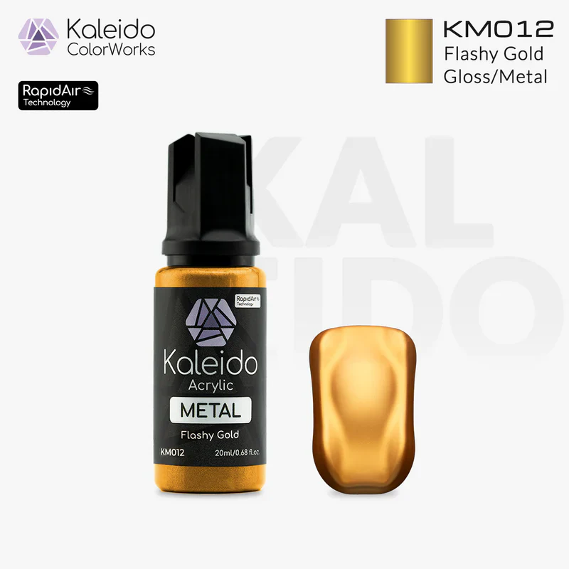 Kaleido ColorWorks KM012 Flashy Gold Metal Colors 20ml - Image 2