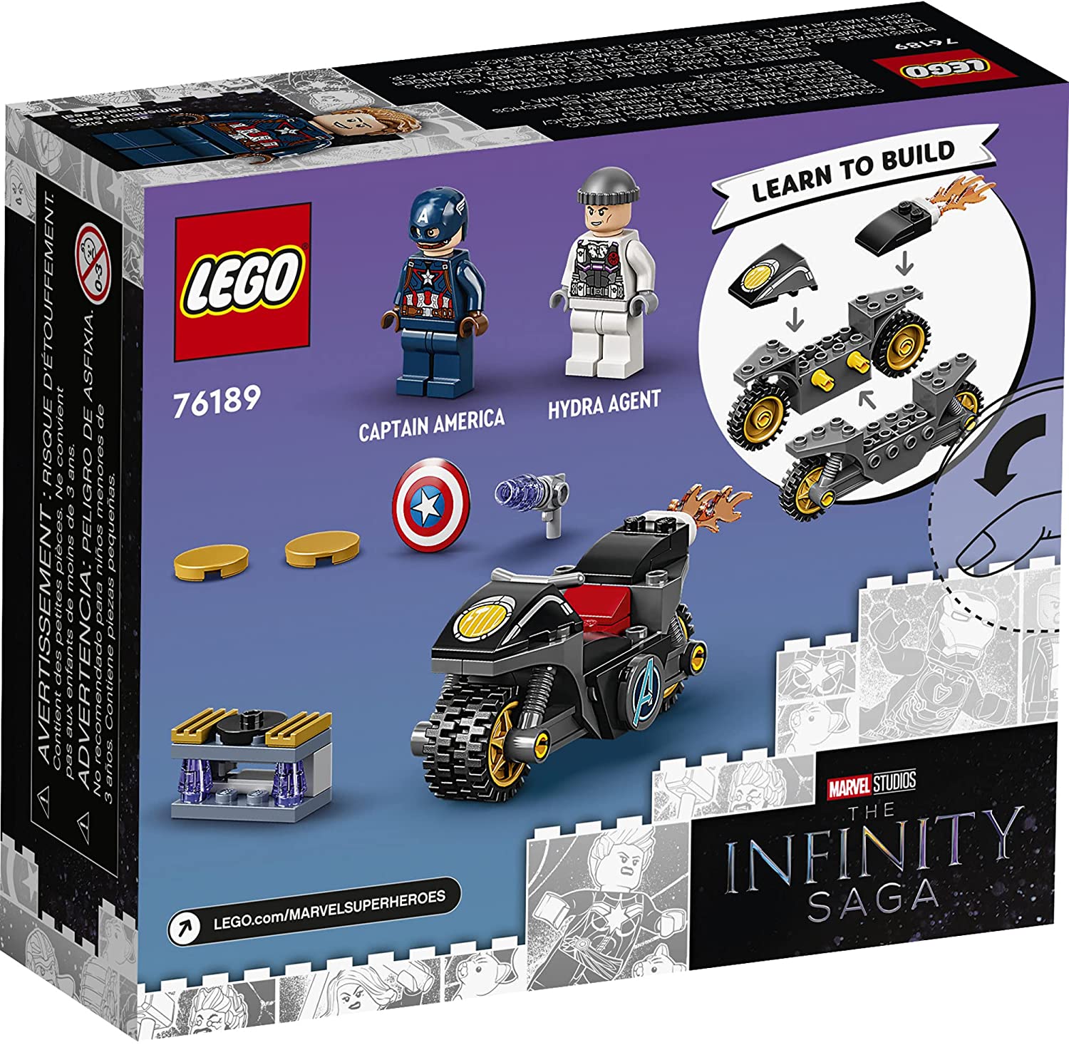 LEGO Marvel Captain America and Hydra Face-Off 76189 Collectible Building Kit; Captain America and Motorcycle Set - Image 3