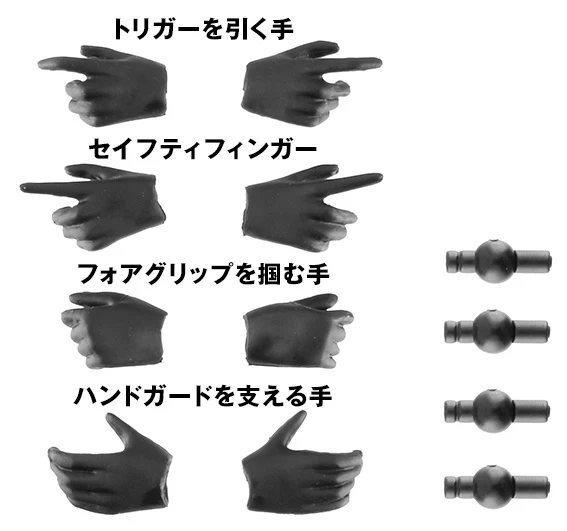 Little Armory x Megami Device LA-OP22 Black Gloves 1/12 Scale Accessory Set - Image 3