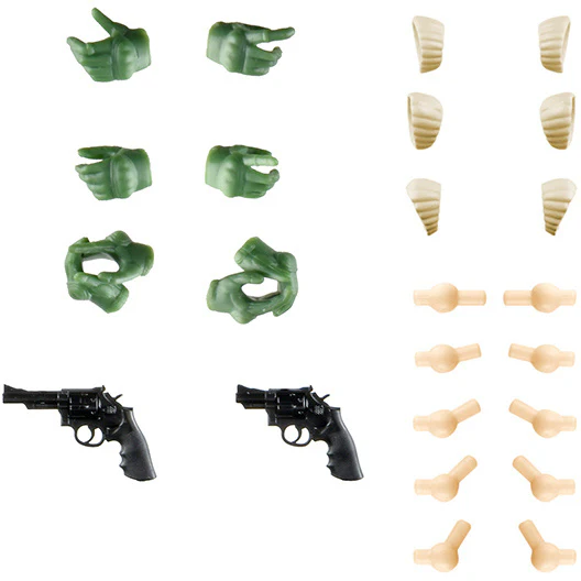 Little Armory x Sousai Shojo Teien Tactical Glove 2 (Green) with Revolver 1/12 Scale Accessory Set - Image 2