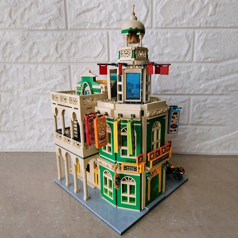 LOZ Architecture Mini Blocks 1039 Architecture Peace Hotel Food Restaurant Bell Tower - Image 3