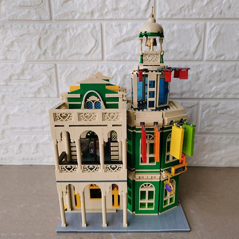 LOZ Architecture Mini Blocks 1039 Architecture Peace Hotel Food Restaurant Bell Tower - Image 4