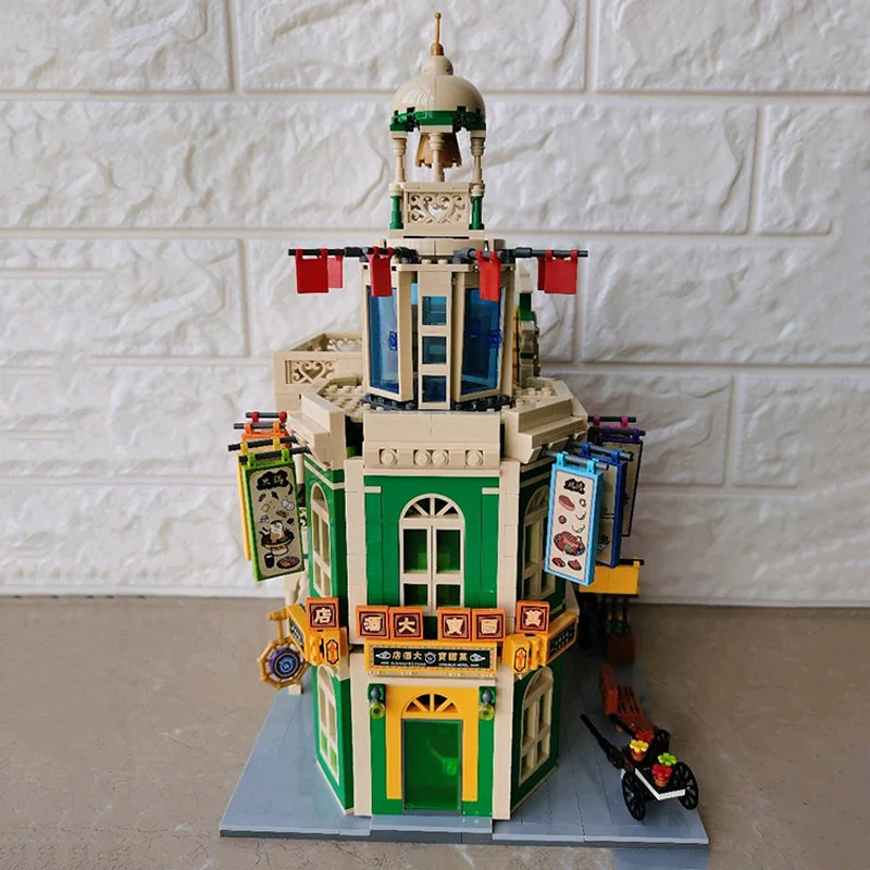 LOZ Architecture Mini Blocks 1039 Architecture Peace Hotel Food Restaurant Bell Tower - Image 5