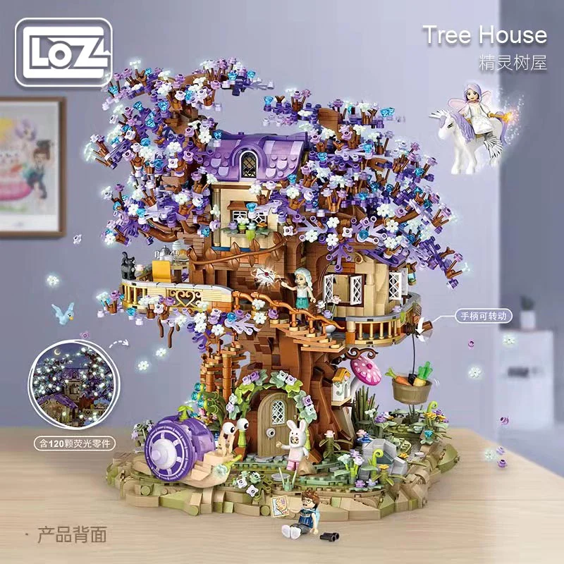 LOZ Architecture Mini Blocks 1065 Elf Tree House - Image 2