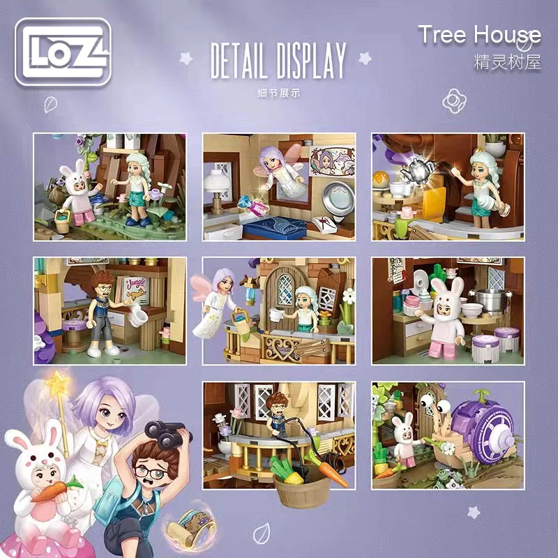LOZ Architecture Mini Blocks 1065 Elf Tree House - Image 3
