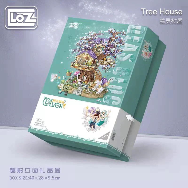 LOZ Architecture Mini Blocks 1065 Elf Tree House - Image 4