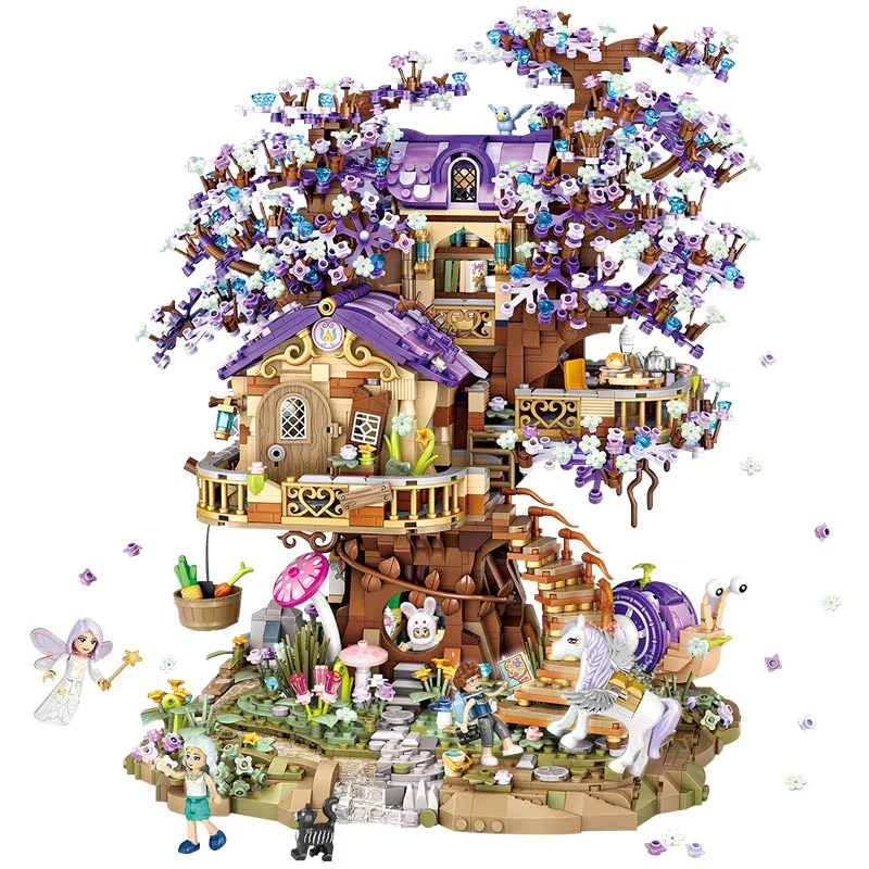 LOZ Architecture Mini Blocks 1065 Elf Tree House - Image 5