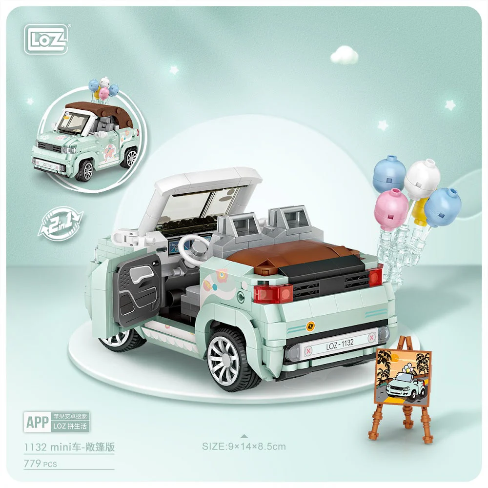 LOZ Car Model 1132 Mini Convertible (Green) - Image 2