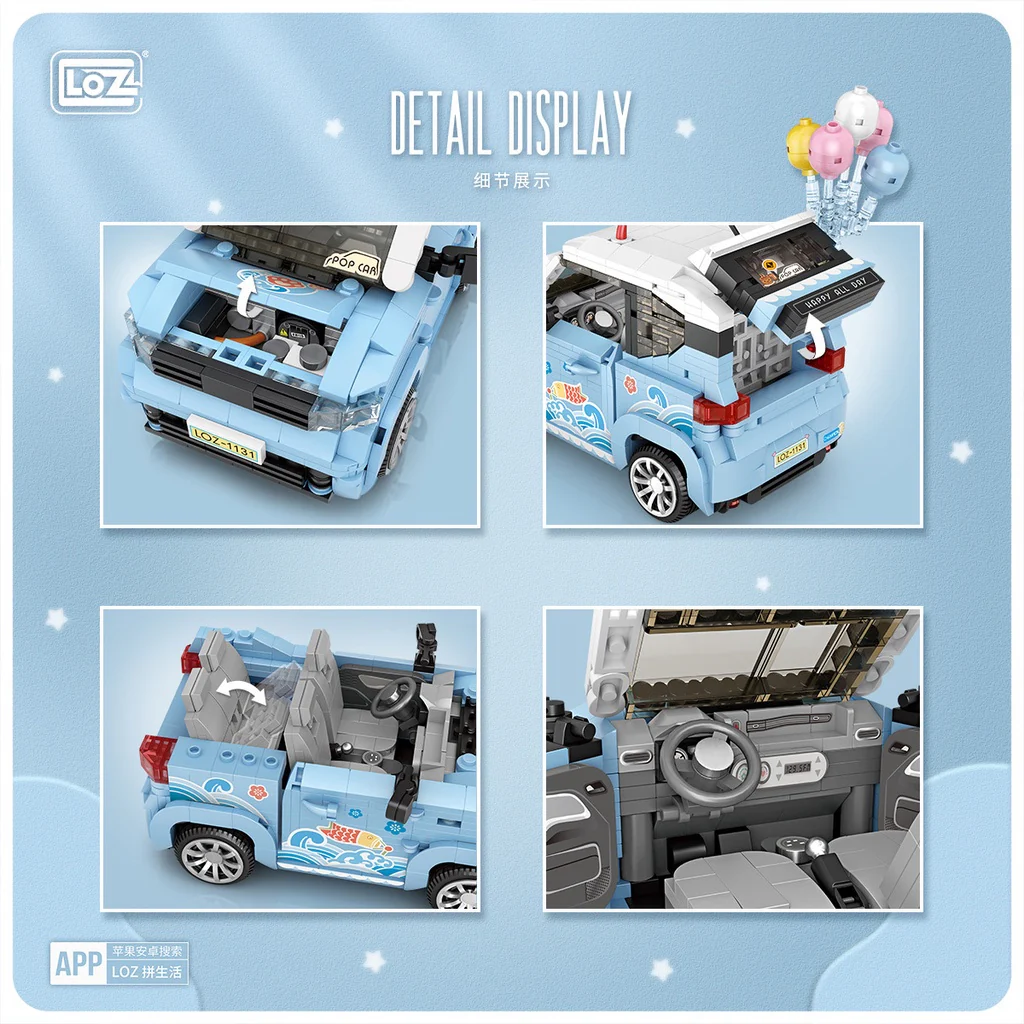 LOZ Creator 1131 Blue Mini Cooper - Image 2