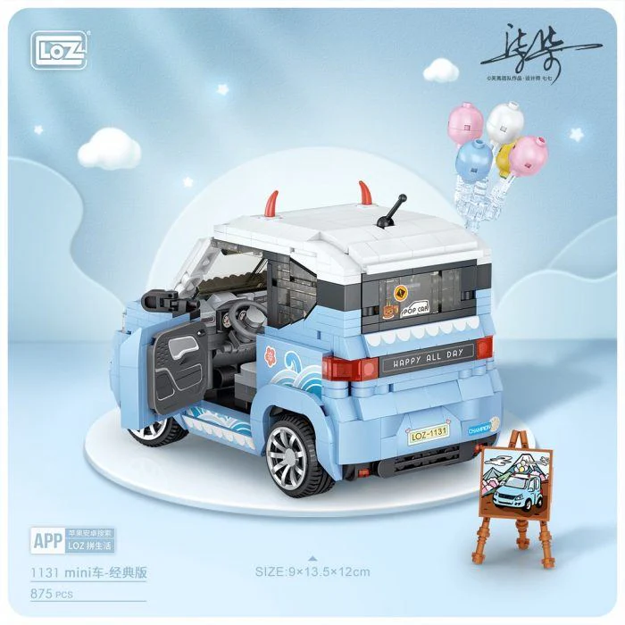 LOZ Creator 1131 Blue Mini Cooper - Image 3
