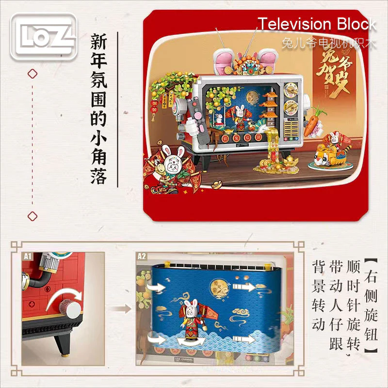 LOZ Creator Series 1073 Rabbit Master TV New Year Spring Festival National Tide - Image 4