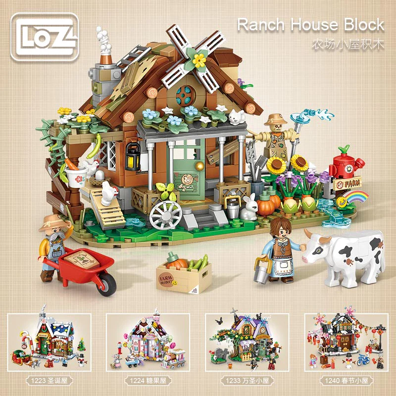 LOZ Creator Series 1281 Farm Cottage Autumn House Ranch - Image 4