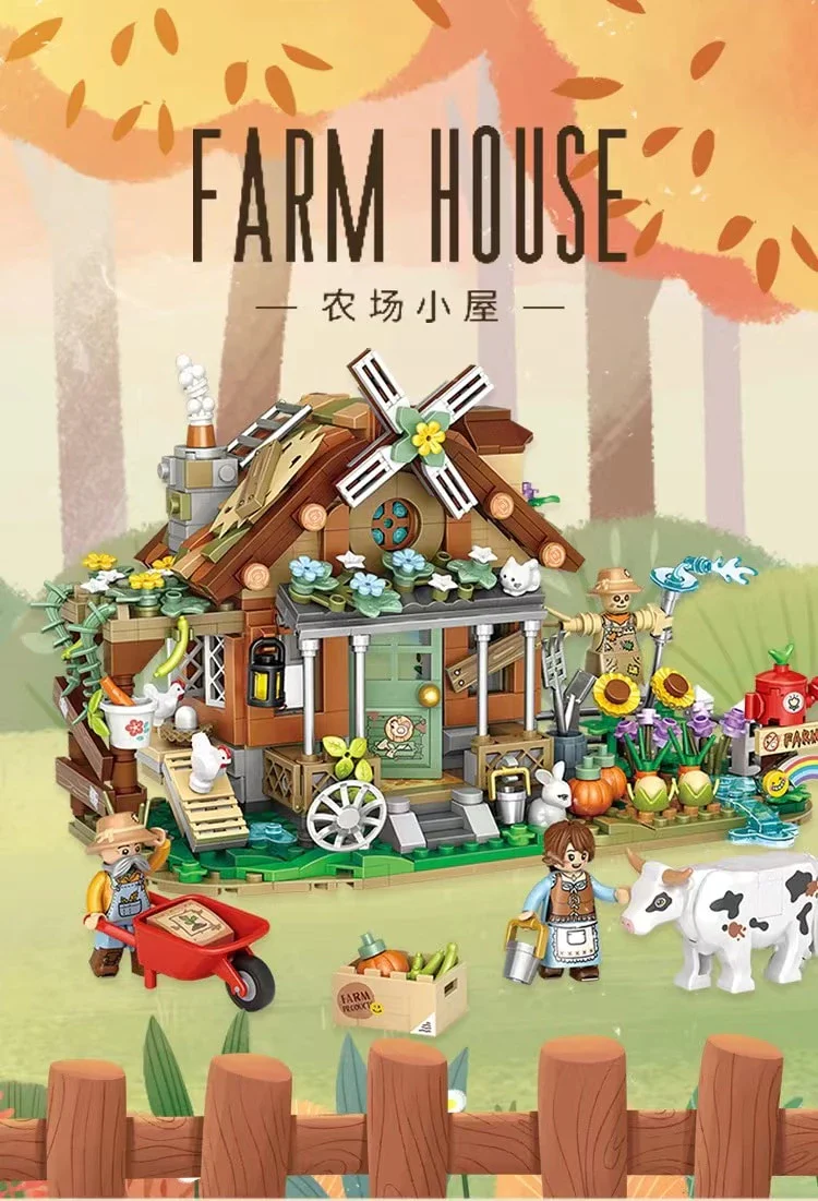 LOZ Creator Series 1281 Farm Cottage Autumn House Ranch - Image 5