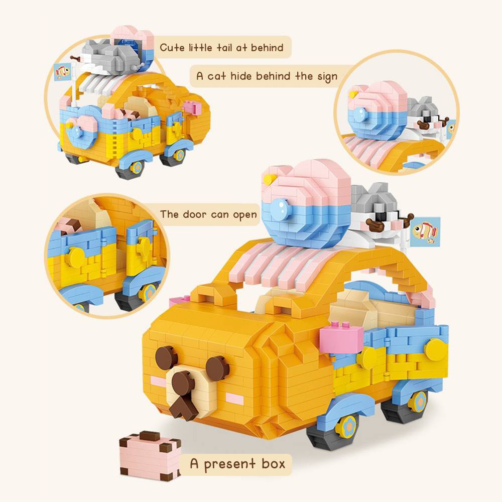 LOZ IDEAS Mini Block 9261 Bear Car Building Set - Image 3