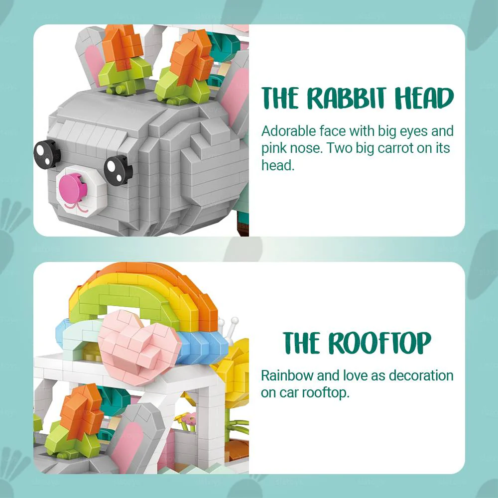 LOZ IDEAS Mini Block 9269 Rabbit car Building Set - Image 4