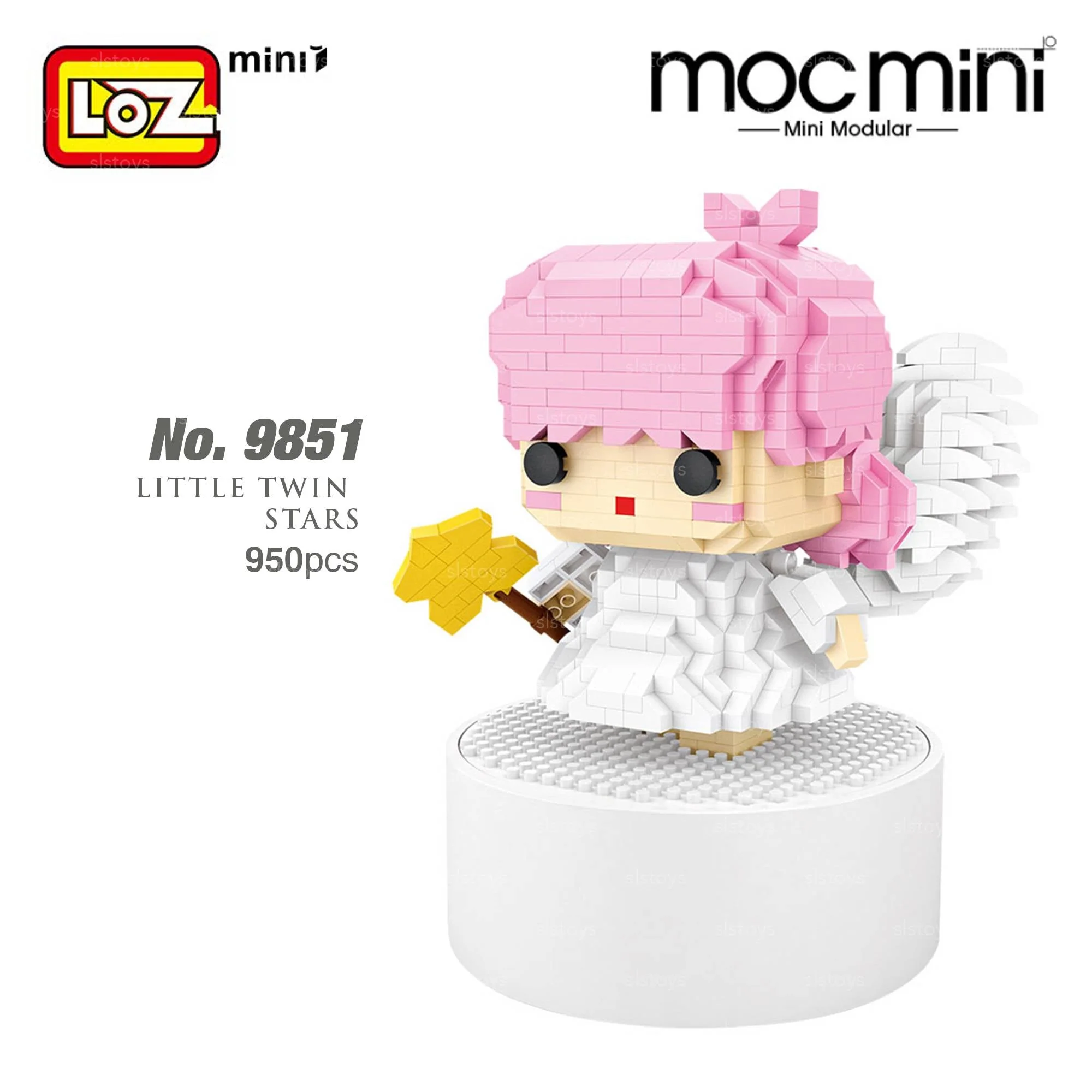 LOZ IDEAS Mini Block 9851 Angel (wind up music box)(Pink)