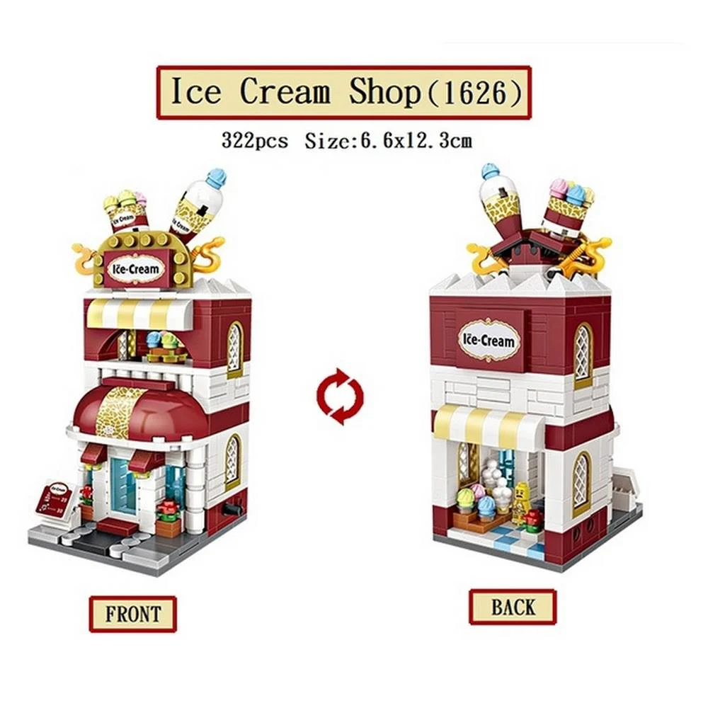 LOZ Ideas Street Mini 1626 Ice Cream Shop