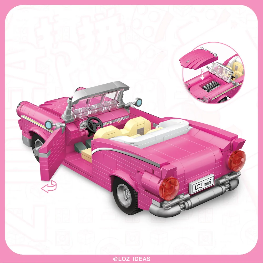 LOZ Mini 1125 Pink Cabriolet - Image 3
