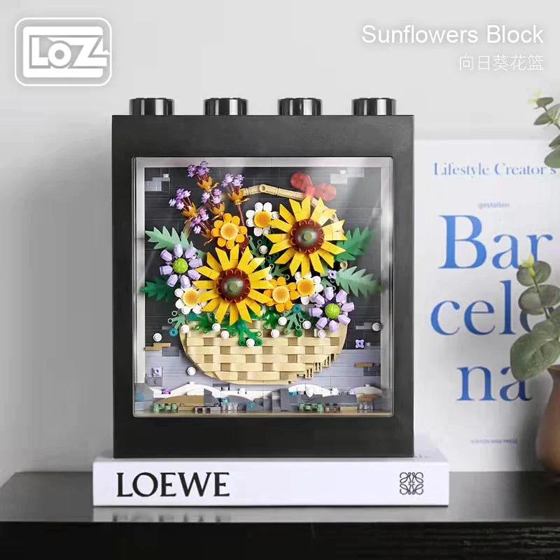 LOZ Mini Blocks 1905 Sunflower Basket Painting - Image 3