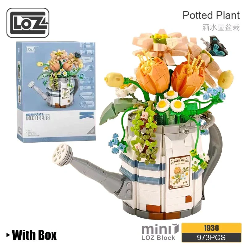 LOZ Potted Plant 1936 Micro Potting Watering Can Pots And Flowers - Image 2