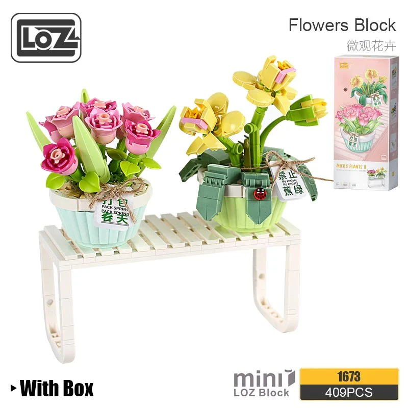 LOZ Potted Plants II 1673 Microscopic Flowers Spring Tulip Orchid - Image 2