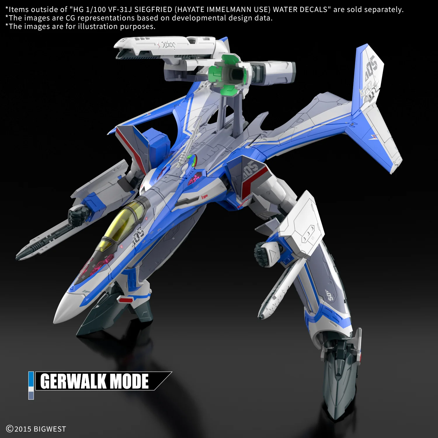 Macross Delta HG Hayate Immelmann's VF-31J Siegfried 1/100 Scale Water Slide Decal Sheet - Image 4