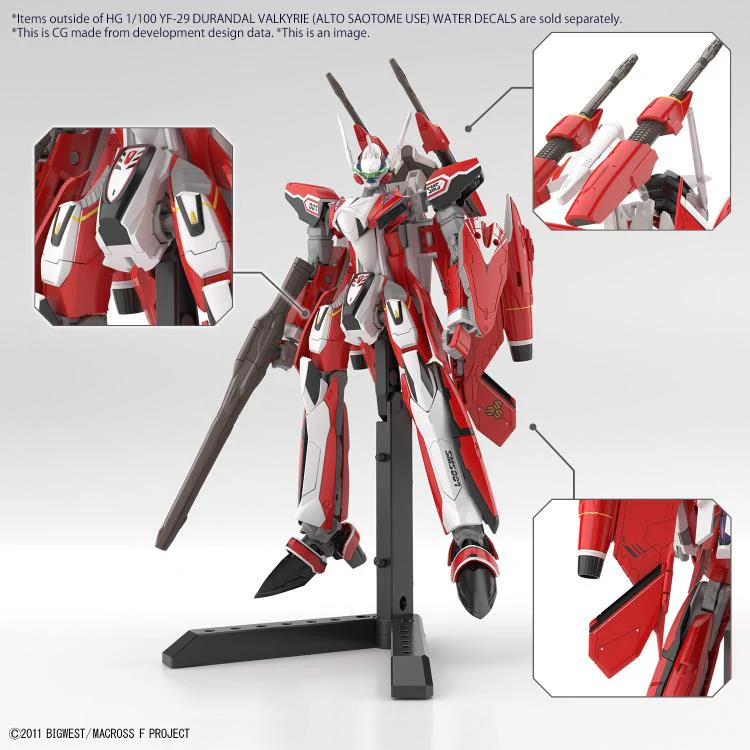 Macross Frontier HG YF-29 Durandal Valkyrie (Saotome Alto) Special Water Slide Decals Sheet - Image 2