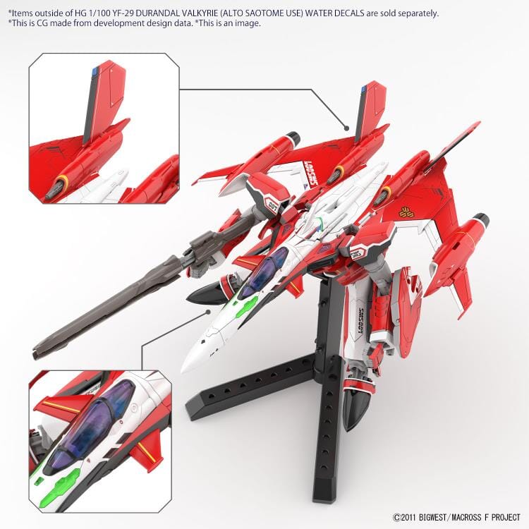 Macross Frontier HG YF-29 Durandal Valkyrie (Saotome Alto) Special Water Slide Decals Sheet - Image 3