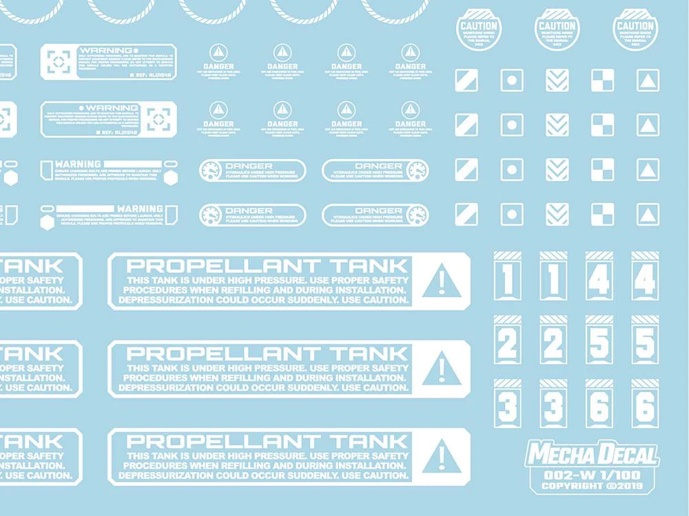Mecha Decal 002-W USA Gundam x Child of Mecha CARTOGRAF 1/100 - Image 2