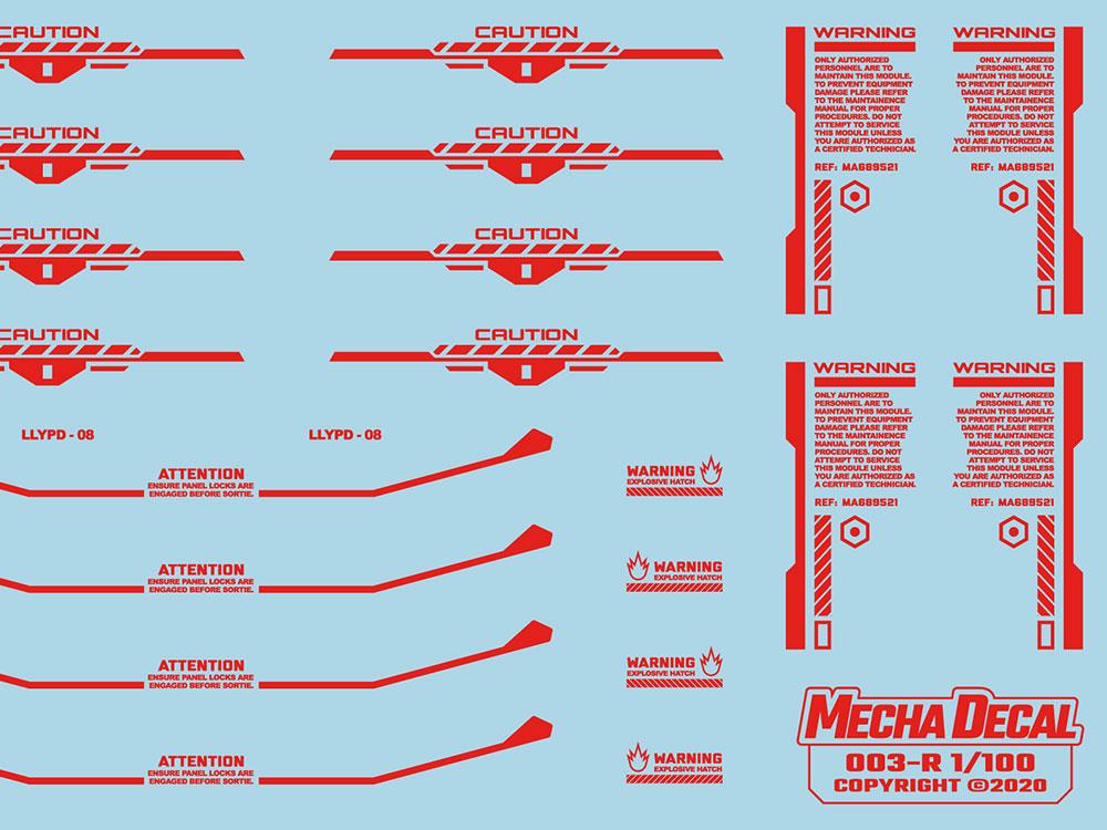 Mecha Decal 003-R USA Gundam x Child of Mecha CARTOGRAF 1/100 - Image 7