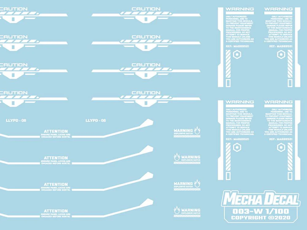Mecha Decal 003-W USA Gundam x Child of Mecha CARTOGRAF 1/100 - Image 7