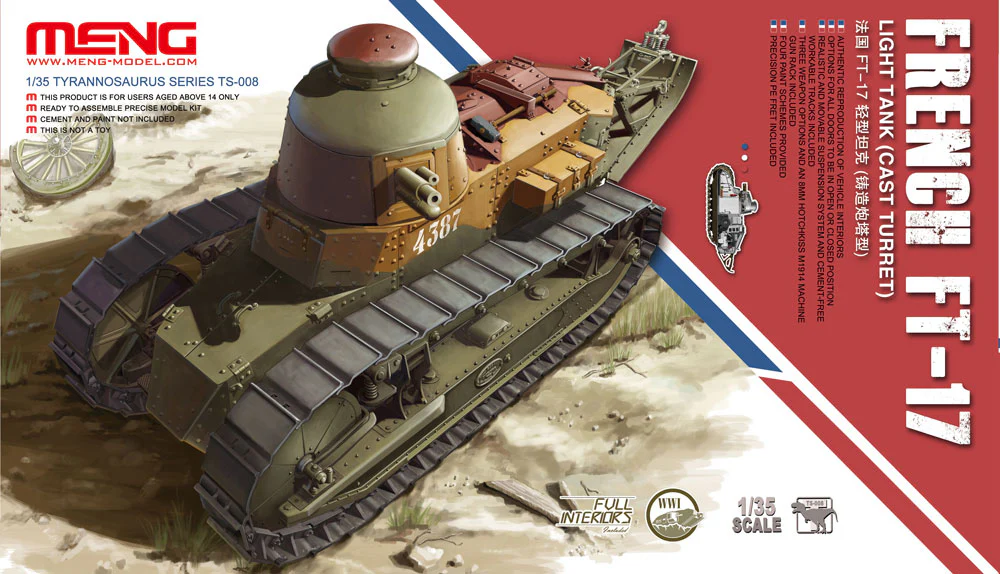 Meng 1/35 French FT-17 Light Tank (Cast Turret)