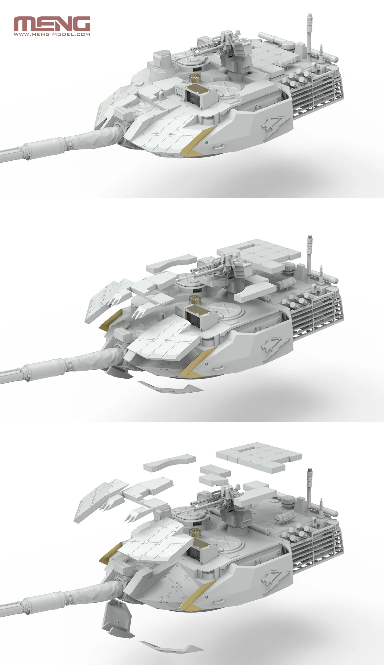 Meng 1/35 PLA ZTQ15 Light Tank w/Add-On Armor - Image 8