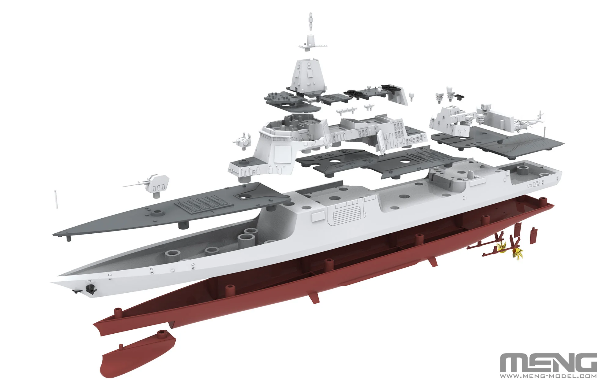 Meng 1/700 Chinese Type-055 Guided-Missile Destroyer - Image 5