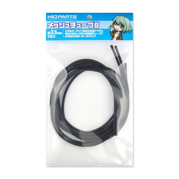 Mesh tube black about 3.5mm (3 pieces) - Image 3