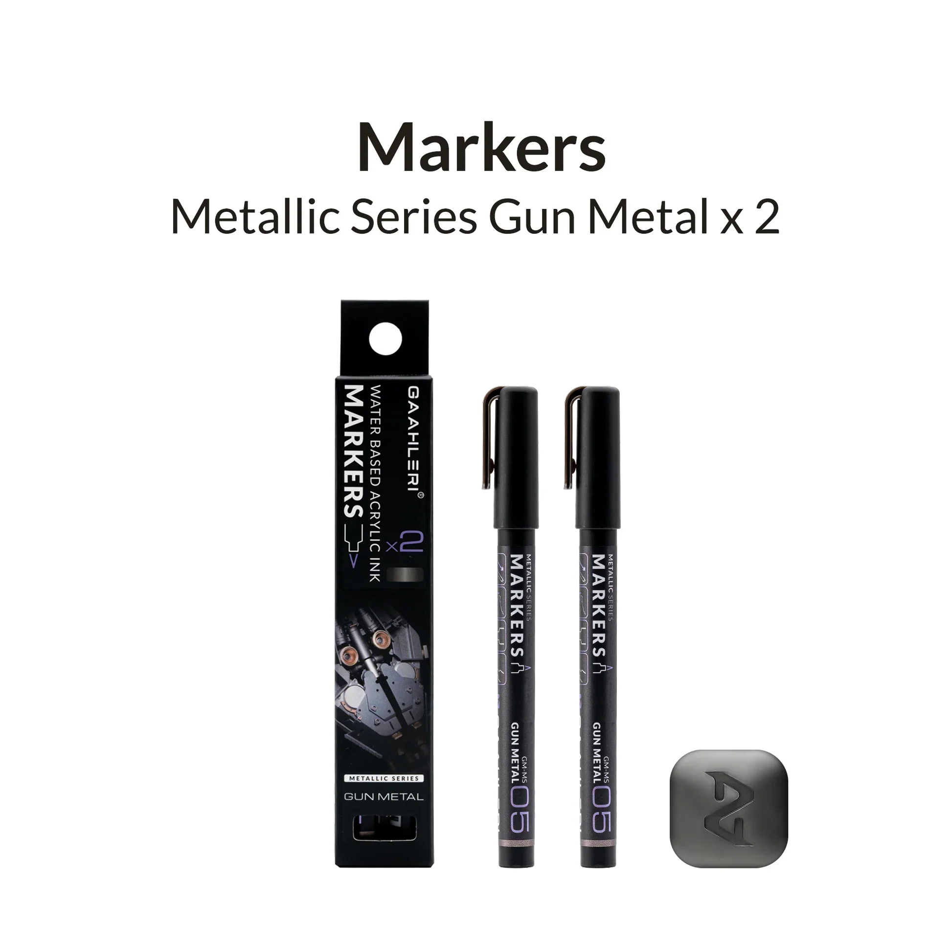 Metallic Series Markers Gun Metal (Set of 2) - Image 2