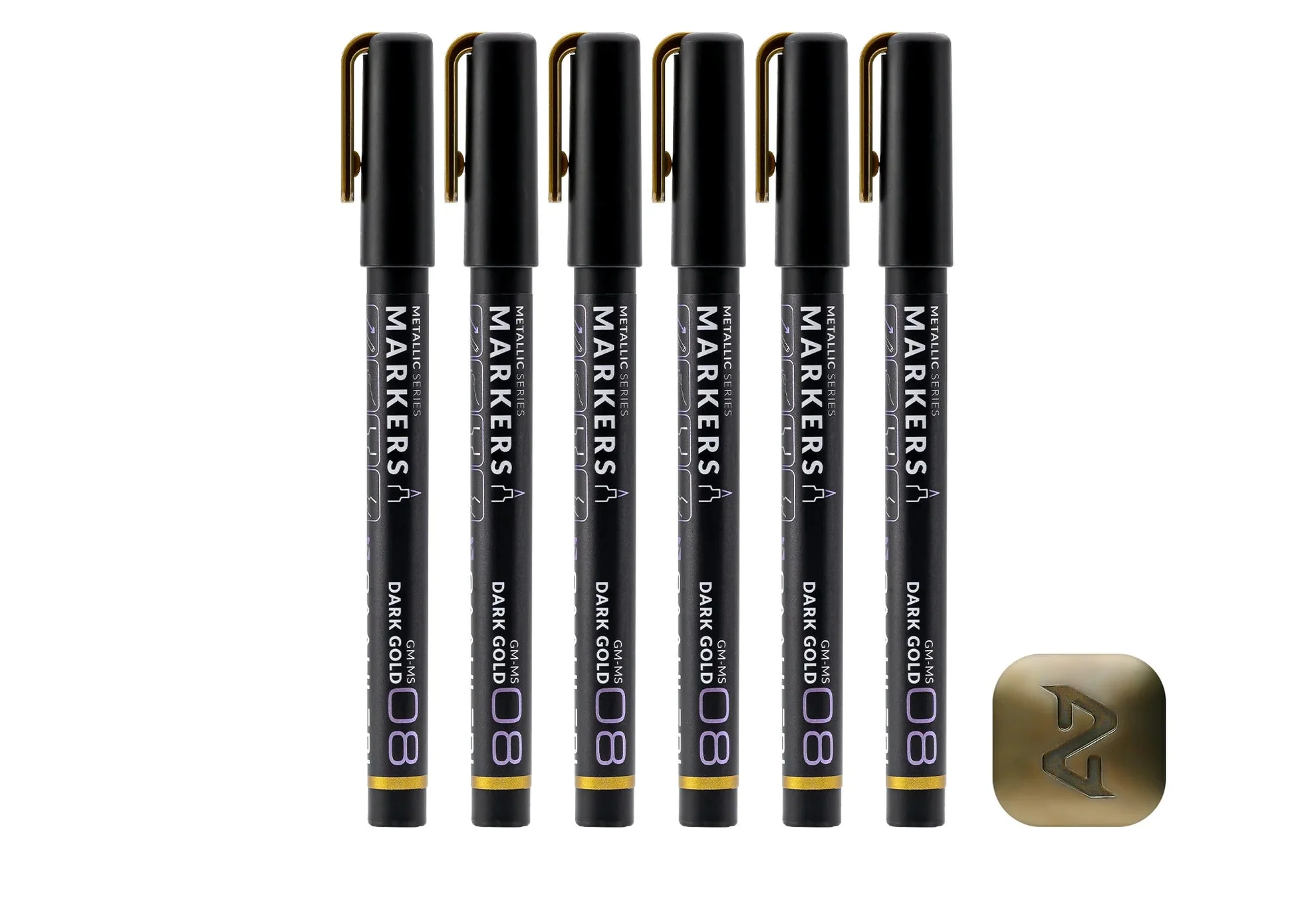 Metallic Series Markers Dark Gold (Set of 6)