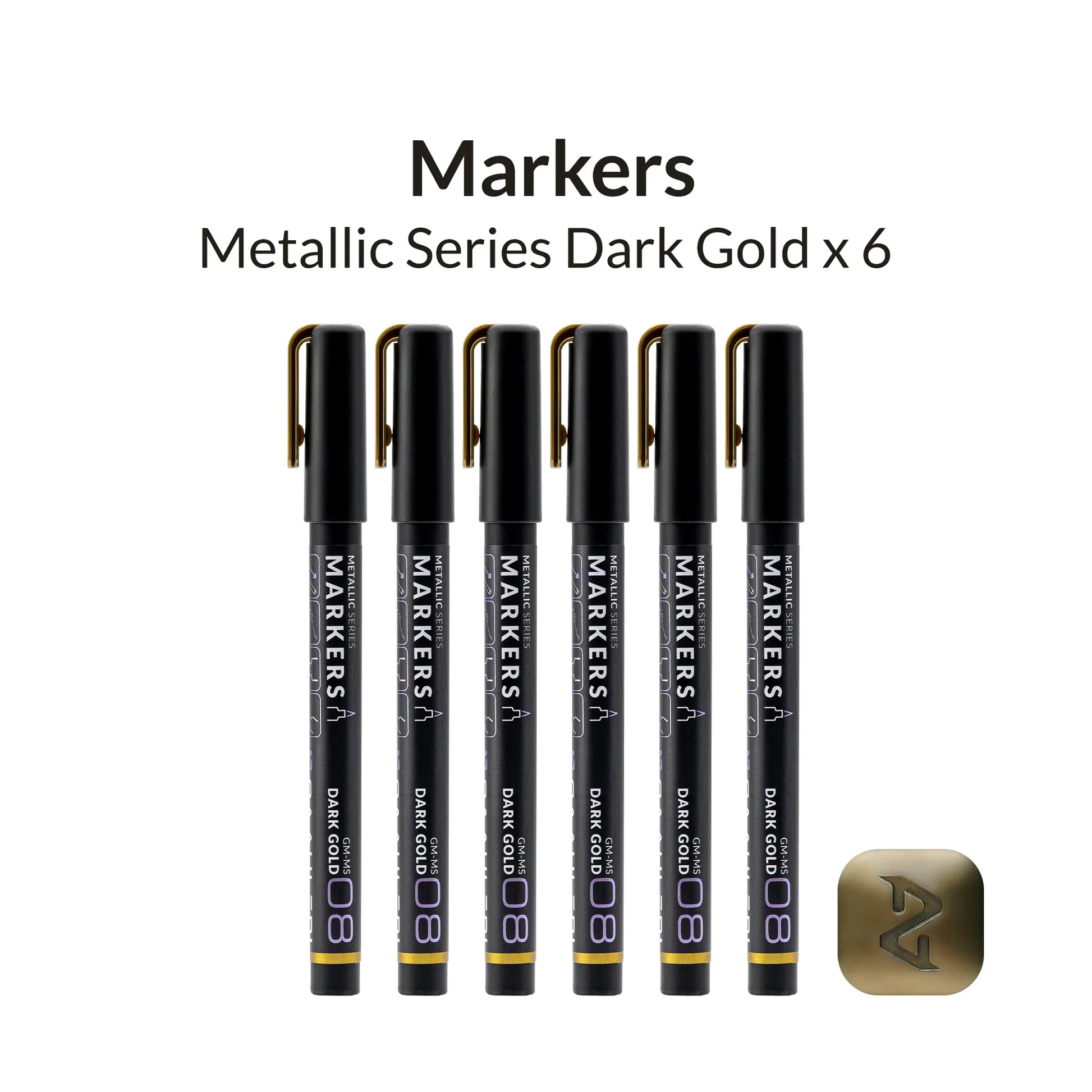 Metallic Series Markers Dark Gold (Set of 6) - Image 2