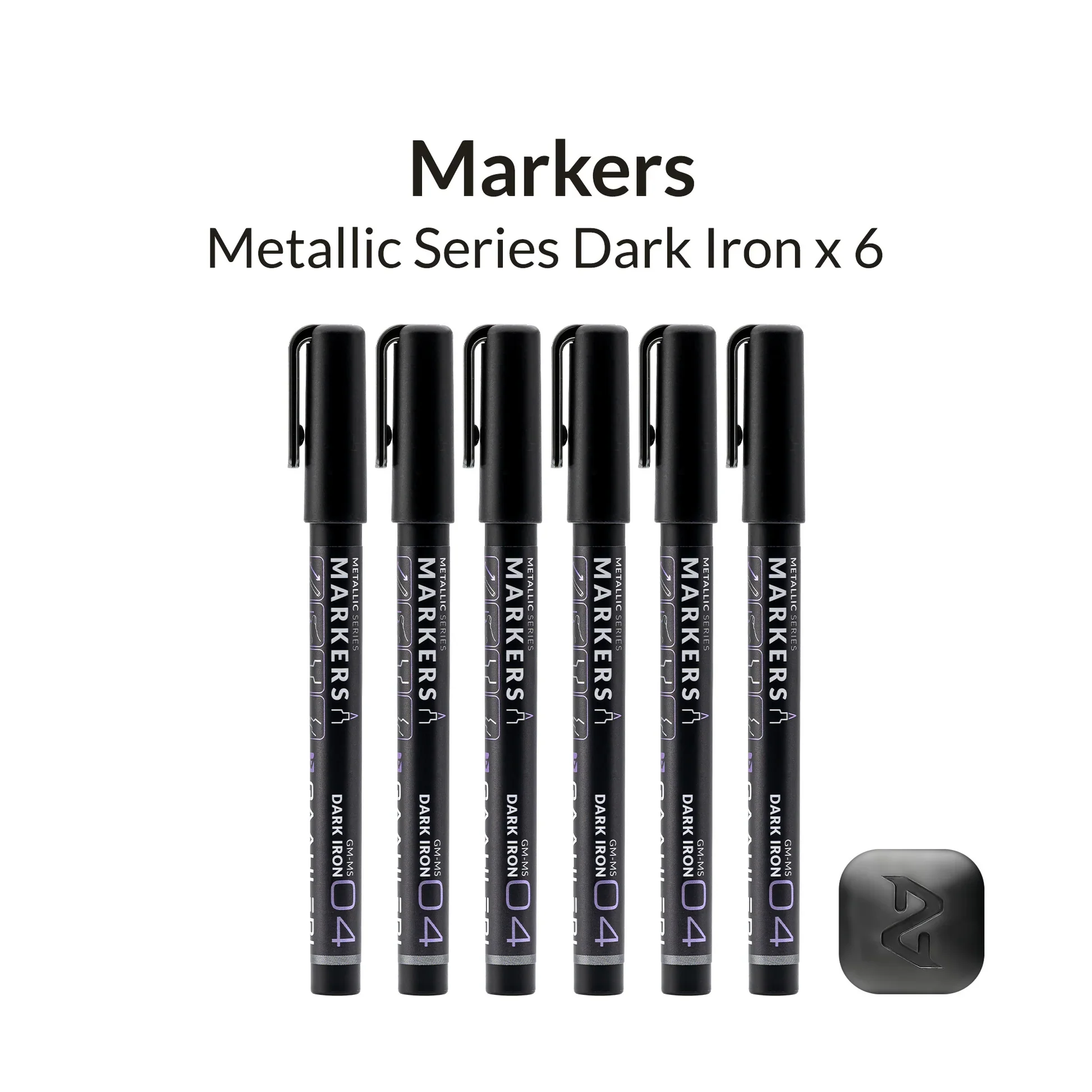 Metallic Series Markers Dark Iron (Set of 6) - Image 2