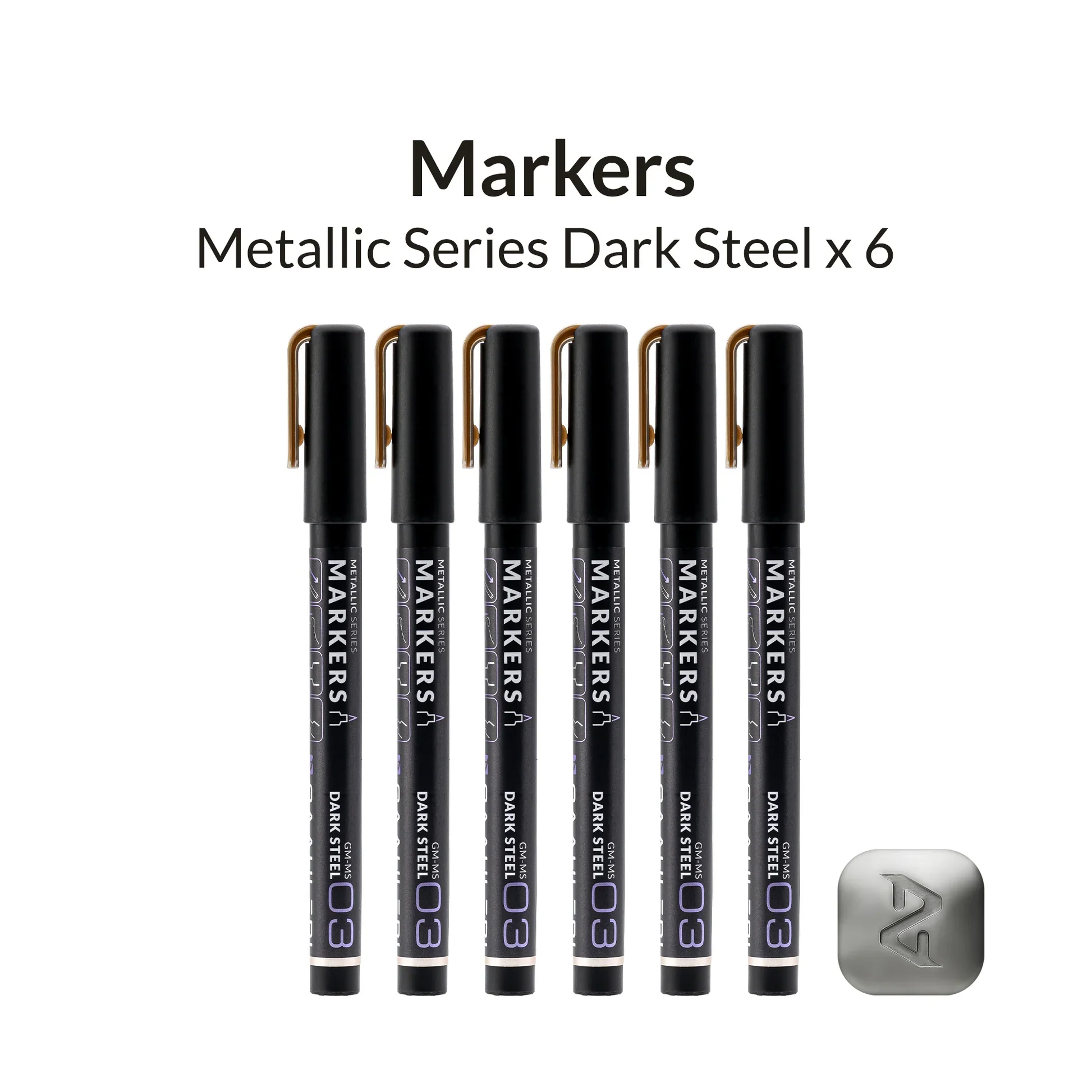 Metallic Series Markers Dark Steel (Set of 6) - Image 2