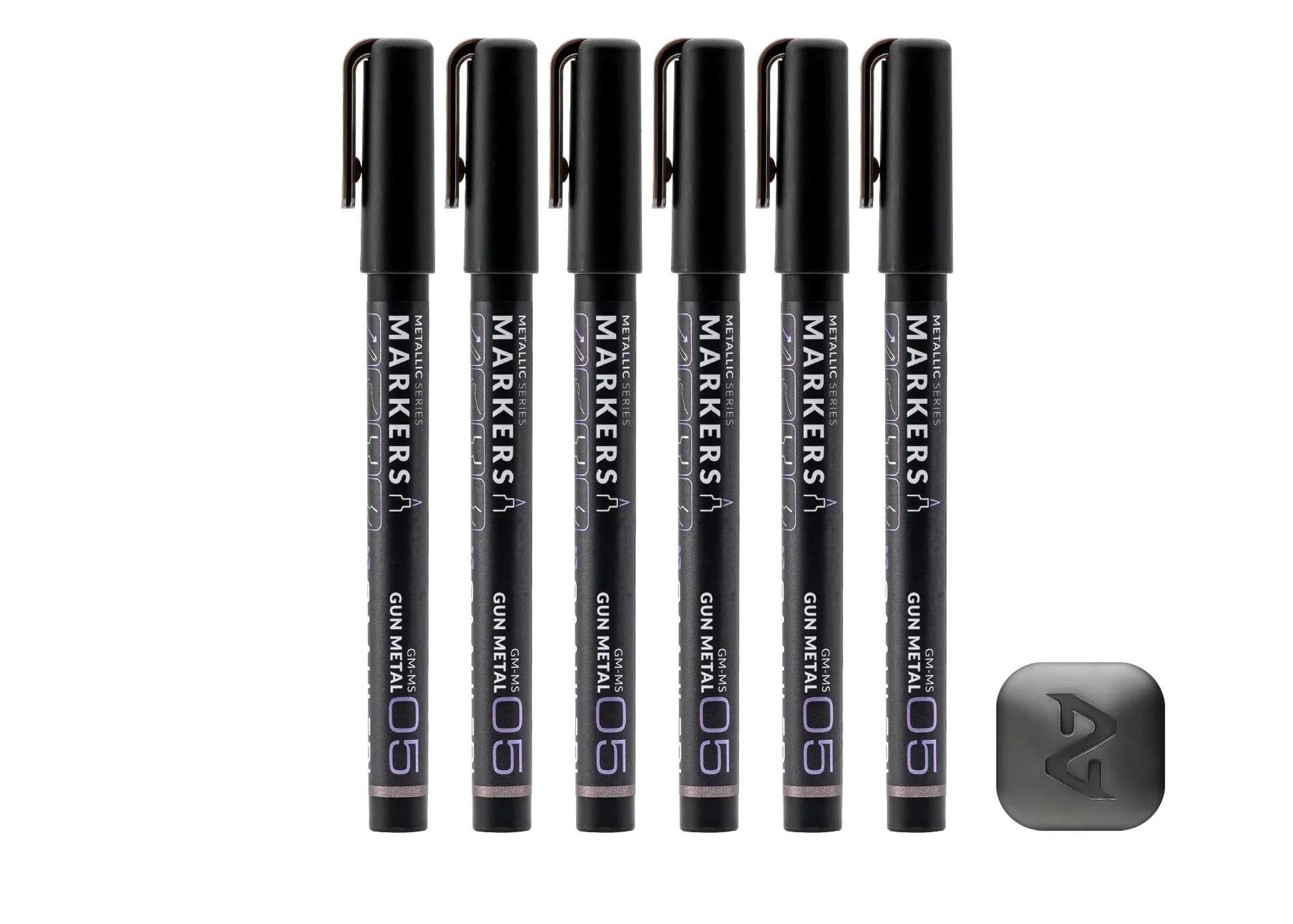 Metallic Series Markers Gun Metal (Set of 6)