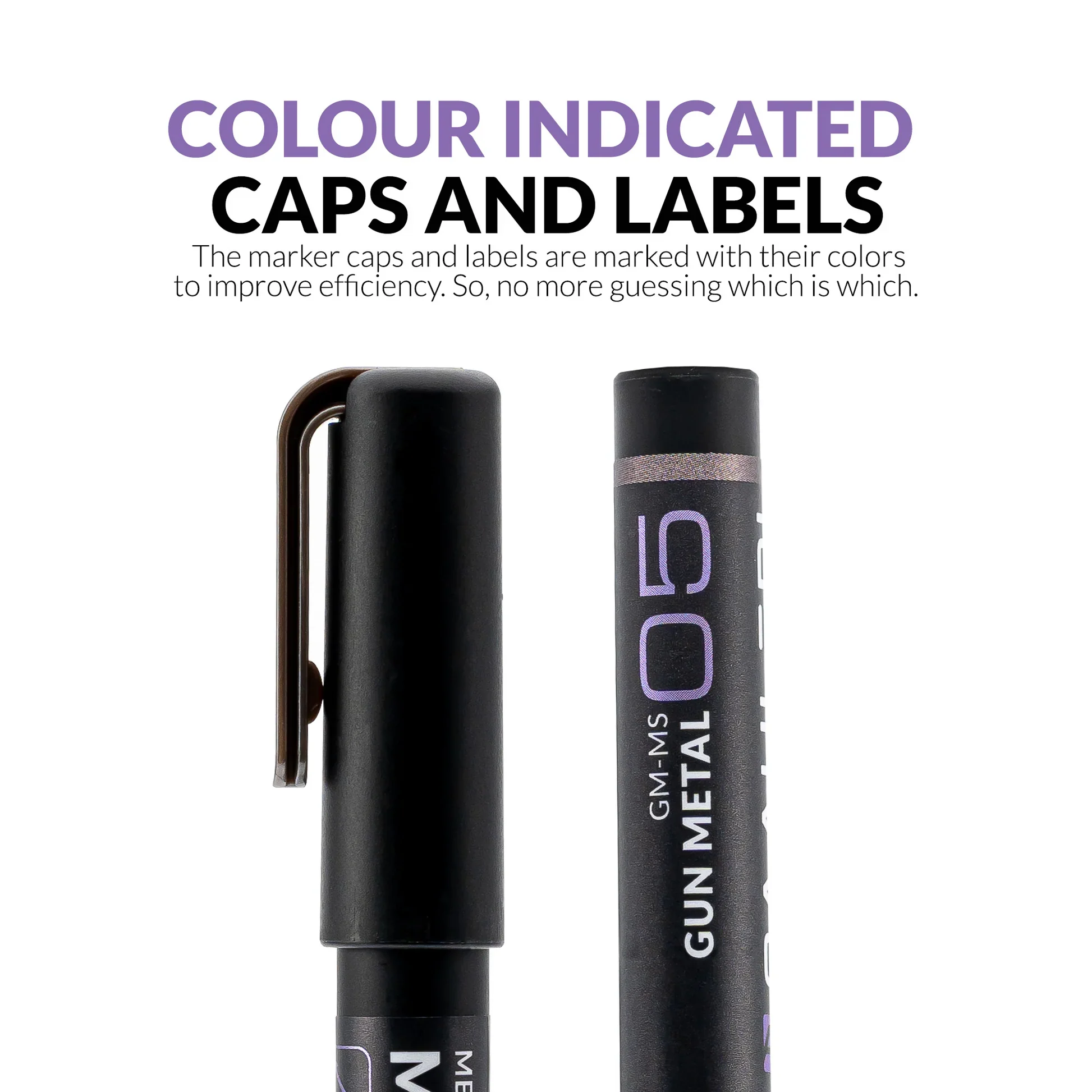 Metallic Series Markers Gun Metal (Set of 6) - Image 7