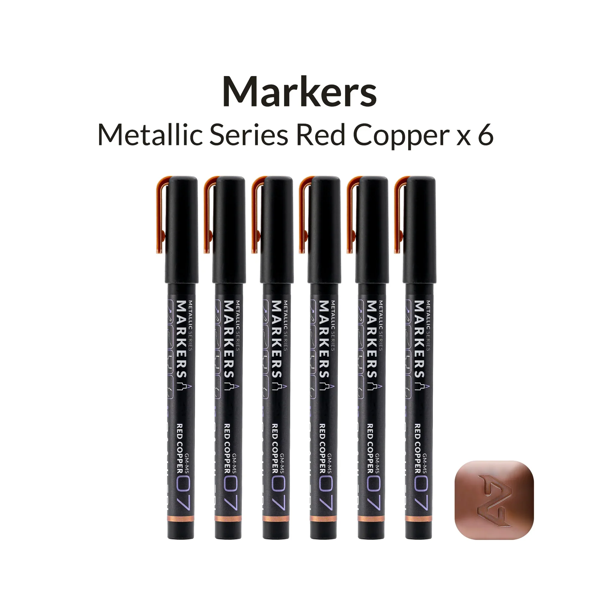 Metallic Series Markers Red Copper (Set of 6) - Image 2