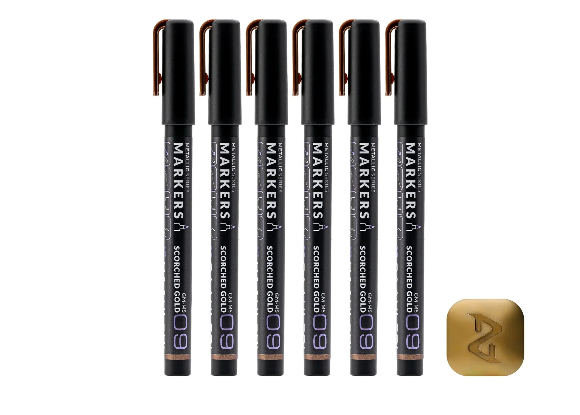 Metallic Series Markers Scorched Gold (Set of 6)